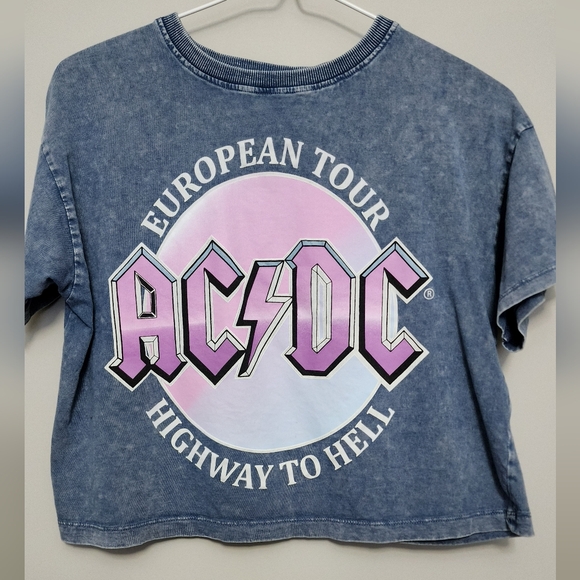 AC/DC crop top size 11-12 Kids/ Small Women's - Picture 1 of 5